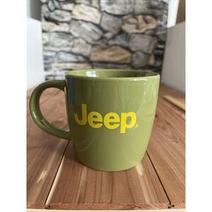 Jeep‎ Coffee Mug Vintage Green With Yellow  3.5" tall